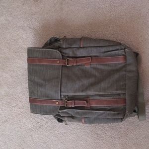 Leather trim backpack